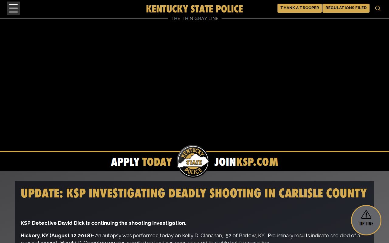 Kentucky State Police Carlisle County arrest report and Ballard lodging source